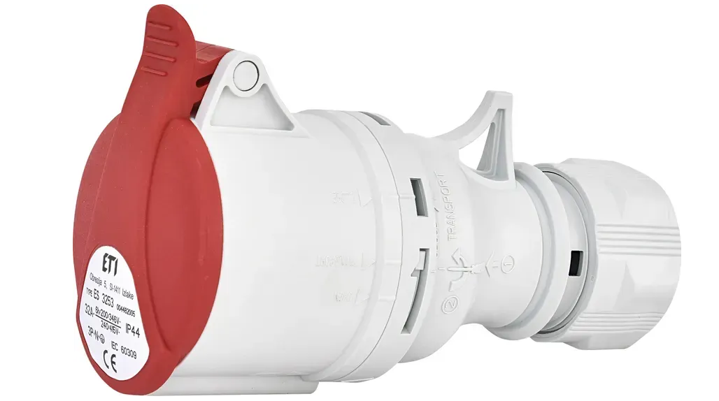 Силова розетка перносна ETI 32A ES-3253 IP44 400V 3P+N+PE 5 контактів (29473143)