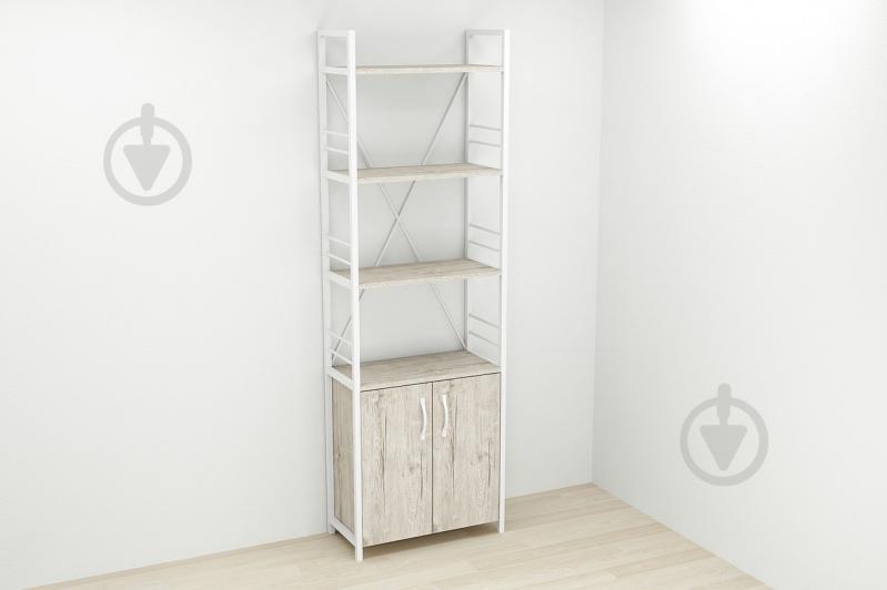 Этажерка 4/60 Ferrum-decor Серии Конект с тумбой  179x60x28 Белый ДСП Шервуд (FD1071)