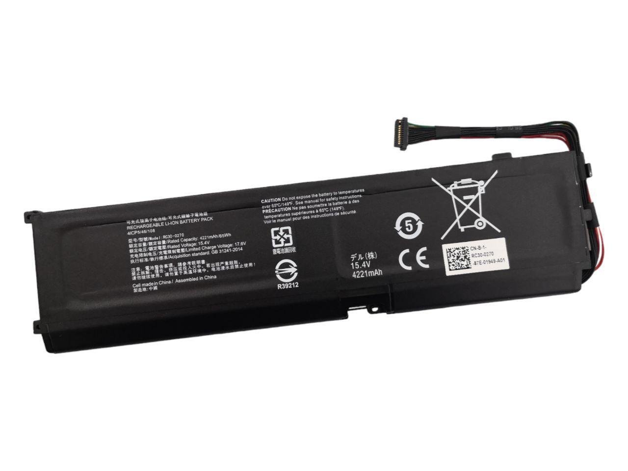 Аккумулятор для Razer Blade 15 Standard Edition 2018/2019/RZ09-0270/RC30-0270 4241 mAh 65Wh