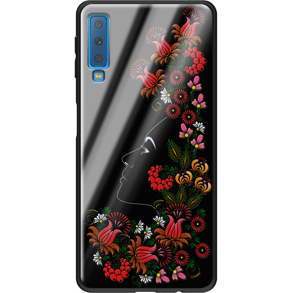 Чохол Boxface Samsung A750 Galaxy A7 2018 3D Ukrainian Muse Чорний силікон зі склом (35481-bk64-37741)