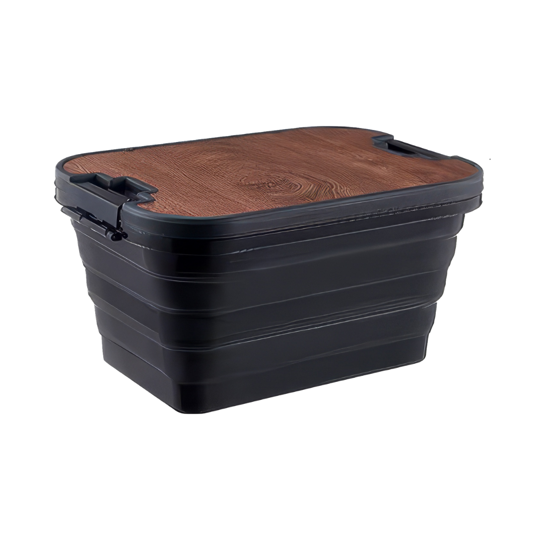 Ящик для хранения складной с крышкой-столиком 56х37х29 см Черный (WN-11-3_Black)