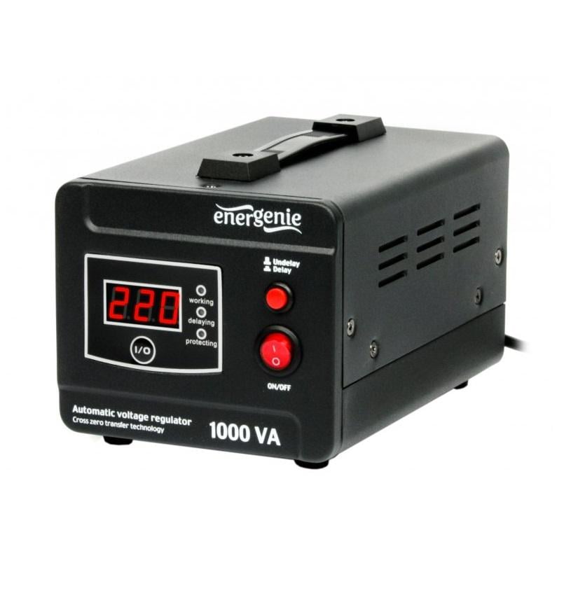 Стабілізатор напруги EnerGenie EG-AVR-D1000-01 1000ВА 600 Вт Black (25173170)