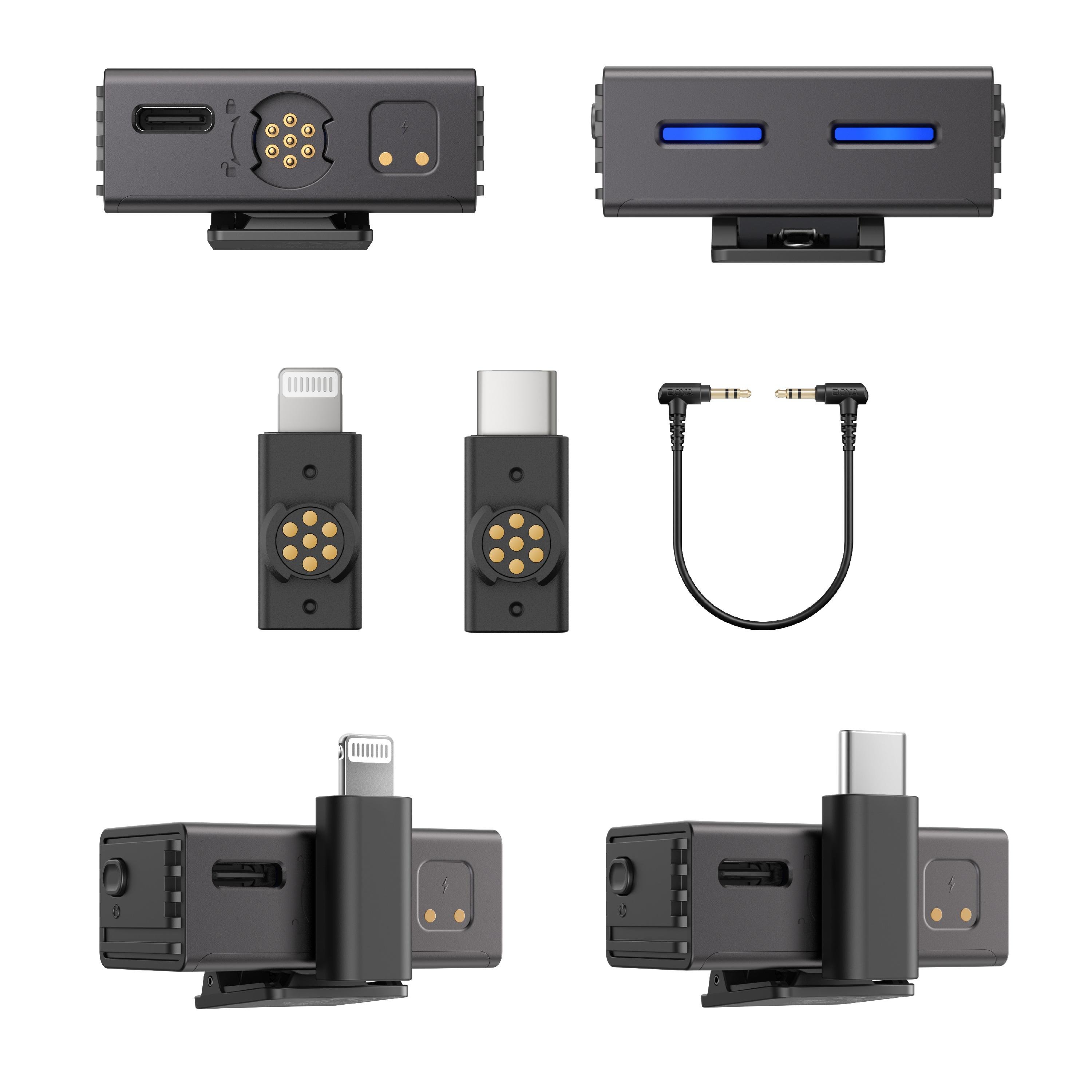 Микрофон петличный Boya LINK 3-04 2025 Lightning+Type-C+TRS 3,5 мм для iPhone/Android/видеокамеры профессиональный (50054) - фото 3