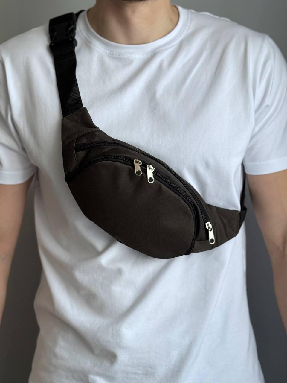 Сумка-бананка на пояс 4 отделения Хаки (4894583)