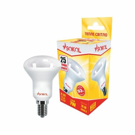 Светодиодная лампа Sokol гриб R50 AL 7W 220В E14 3000К (9.1.1.86736)