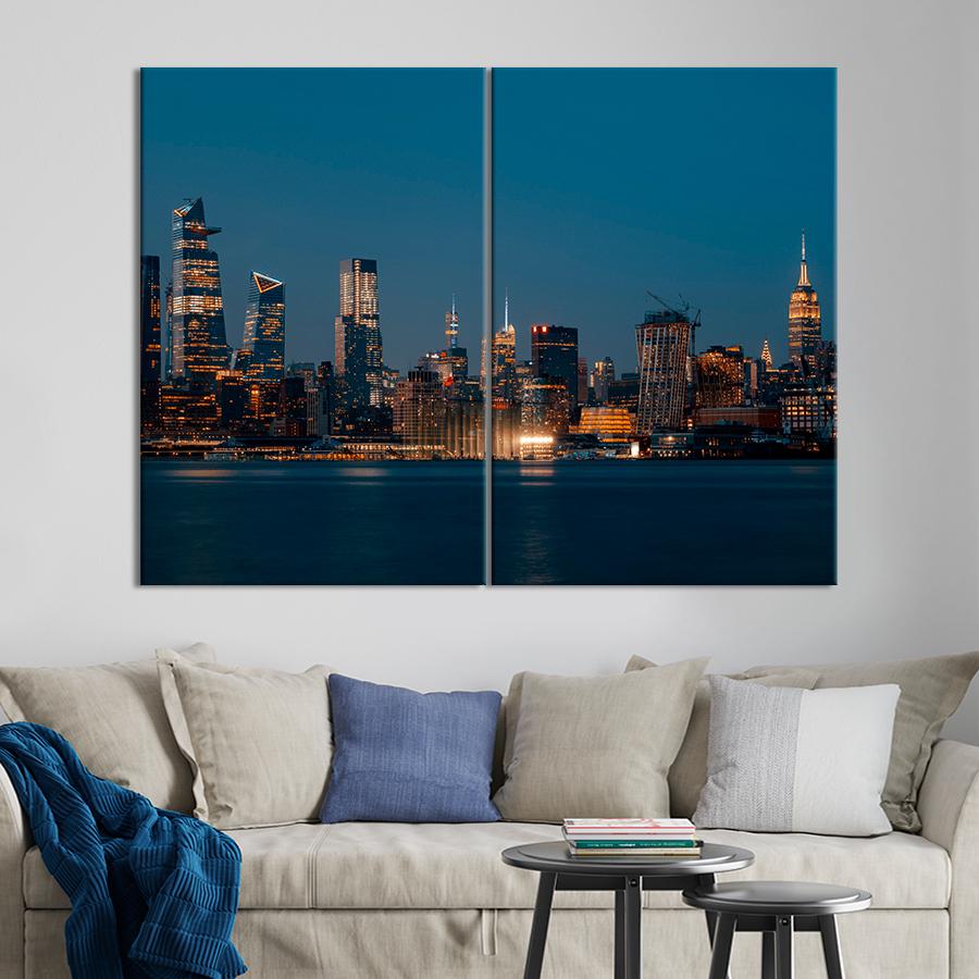 Настенний декор Красивый мегаполис ночью 111x81 см (A765-2)