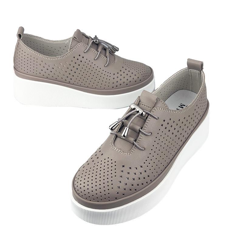 Мокасины женские перфорированная кожа 10097 p. 38 24 см Коричневый - фото 2 Мокасины женские перфорированная кожа 10097 p. 38 24 см Коричневый - фото 2