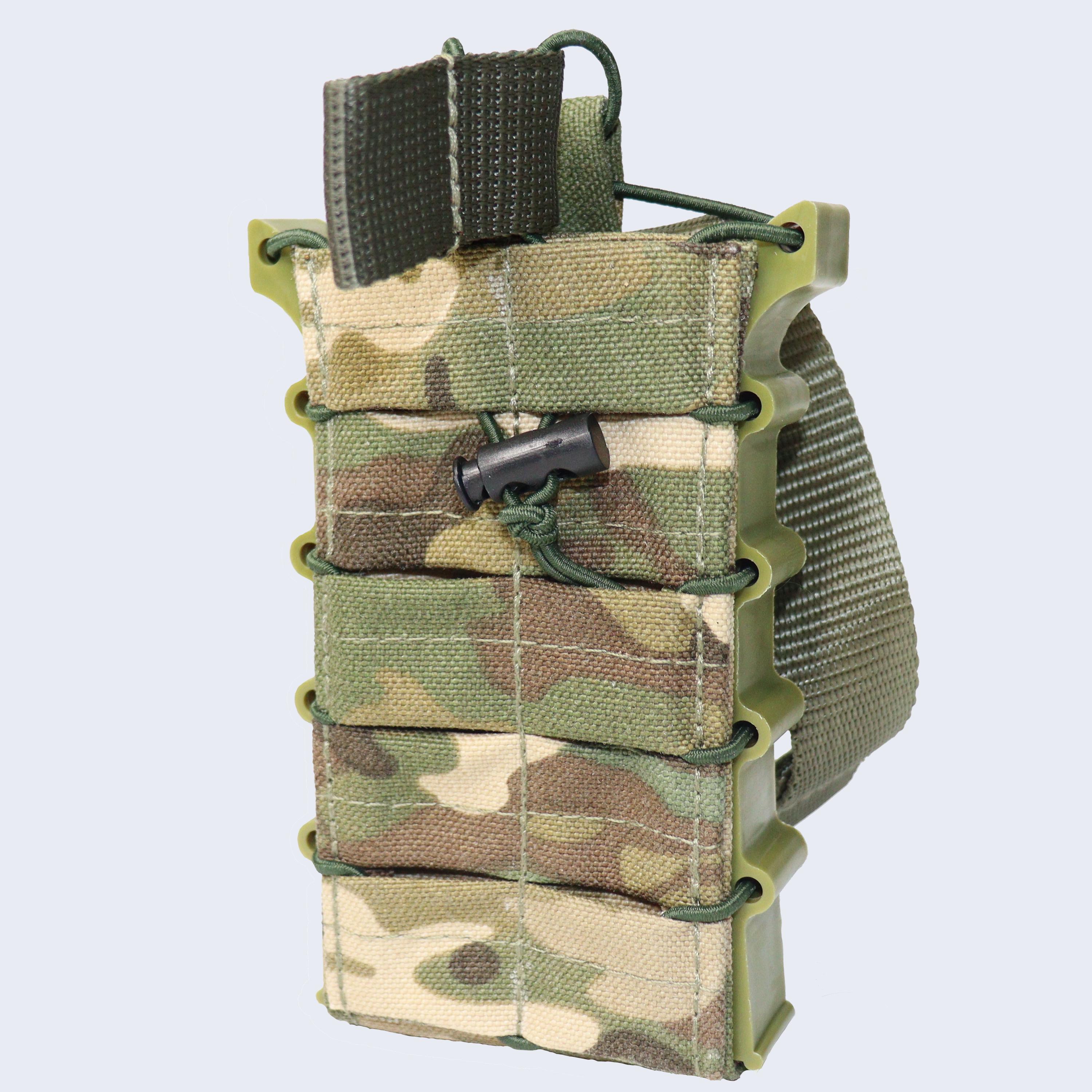 Подсумок под магазин АК с пластиковыми боками на резинке Cordura 1000 den Мультикам (011406)
