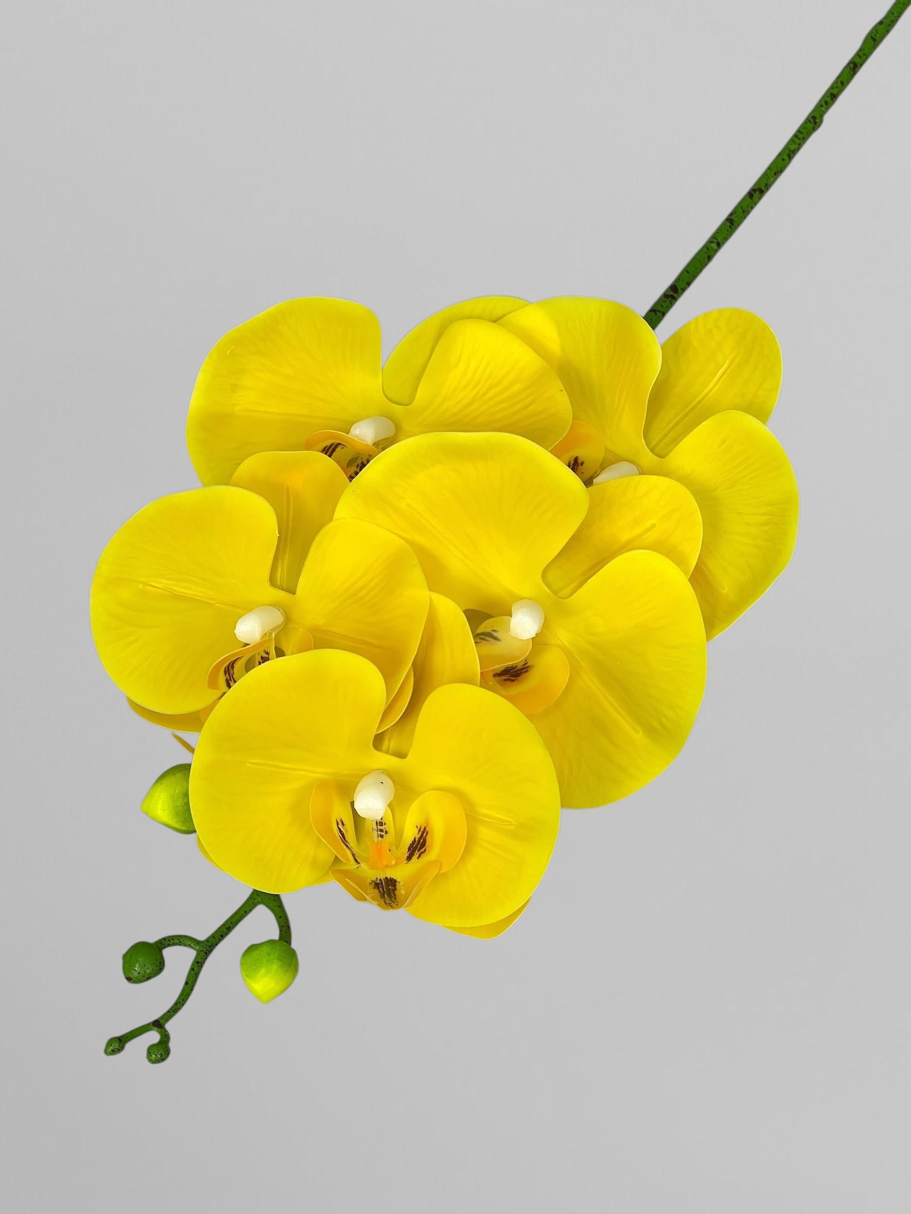 Искусственная орхидея Фаленопсис на 5 соцветий 70 см Желтый (К01179)