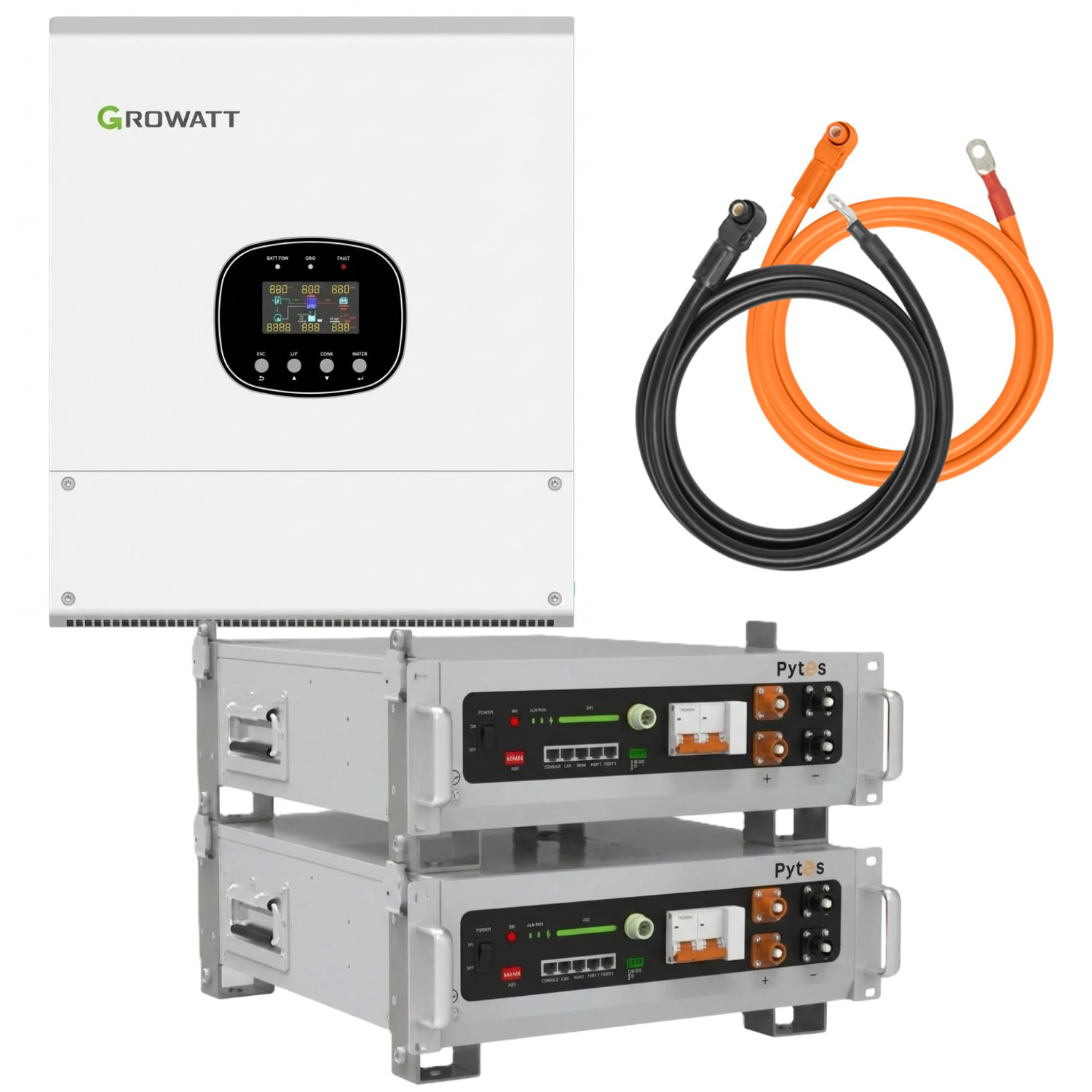 Комплект автономного енергопостачання Growatt SPE 6000TL HVM-G2 6 кВт та Pytes V5°α Plus H+ 2 шт. 5,12 кВт/год LiFePO4