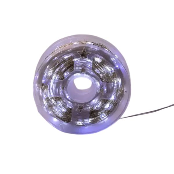 Гирлянда Роса нить с пультом 1000 LED 100 м от сети прозрачный провод Белый - фото 1