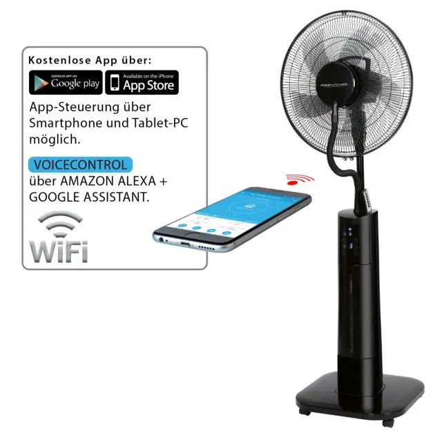 Вентилятор Profi Care PC-VL 3089 LB Wi-FI с увлажнителем Black (6211912) - фото 2