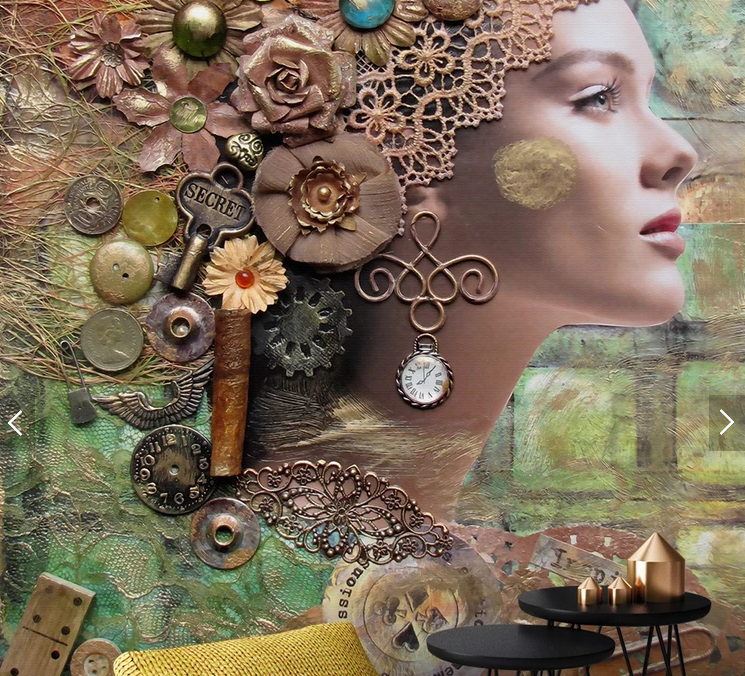 Фотообои флизелиновые абстракция для спальни/зала/кухни Портрет девушки