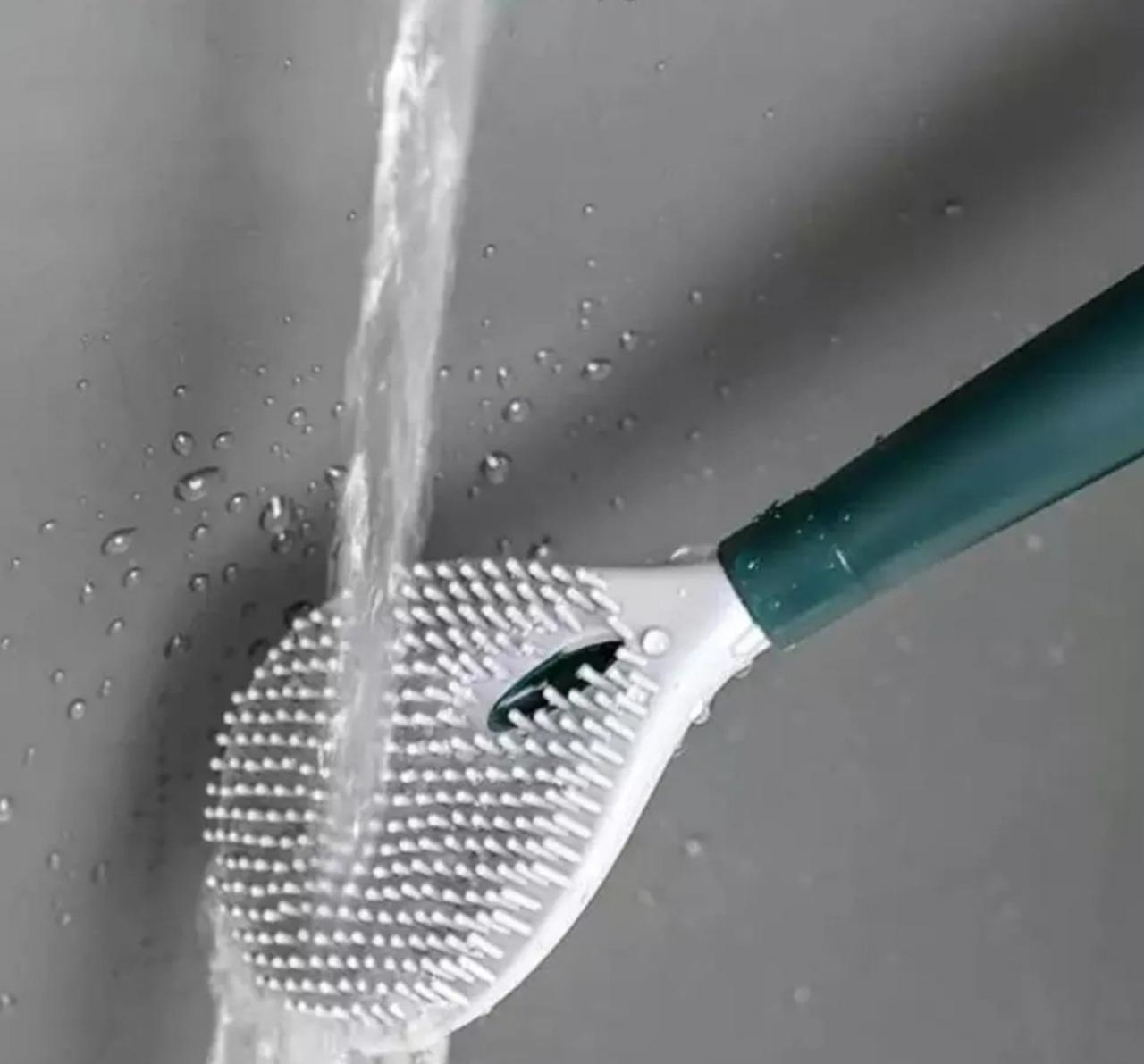 Йоржик для унітаза силіконова з дозатором з настінним тримачем Toilet Brush Зелений (5697) - фото 3