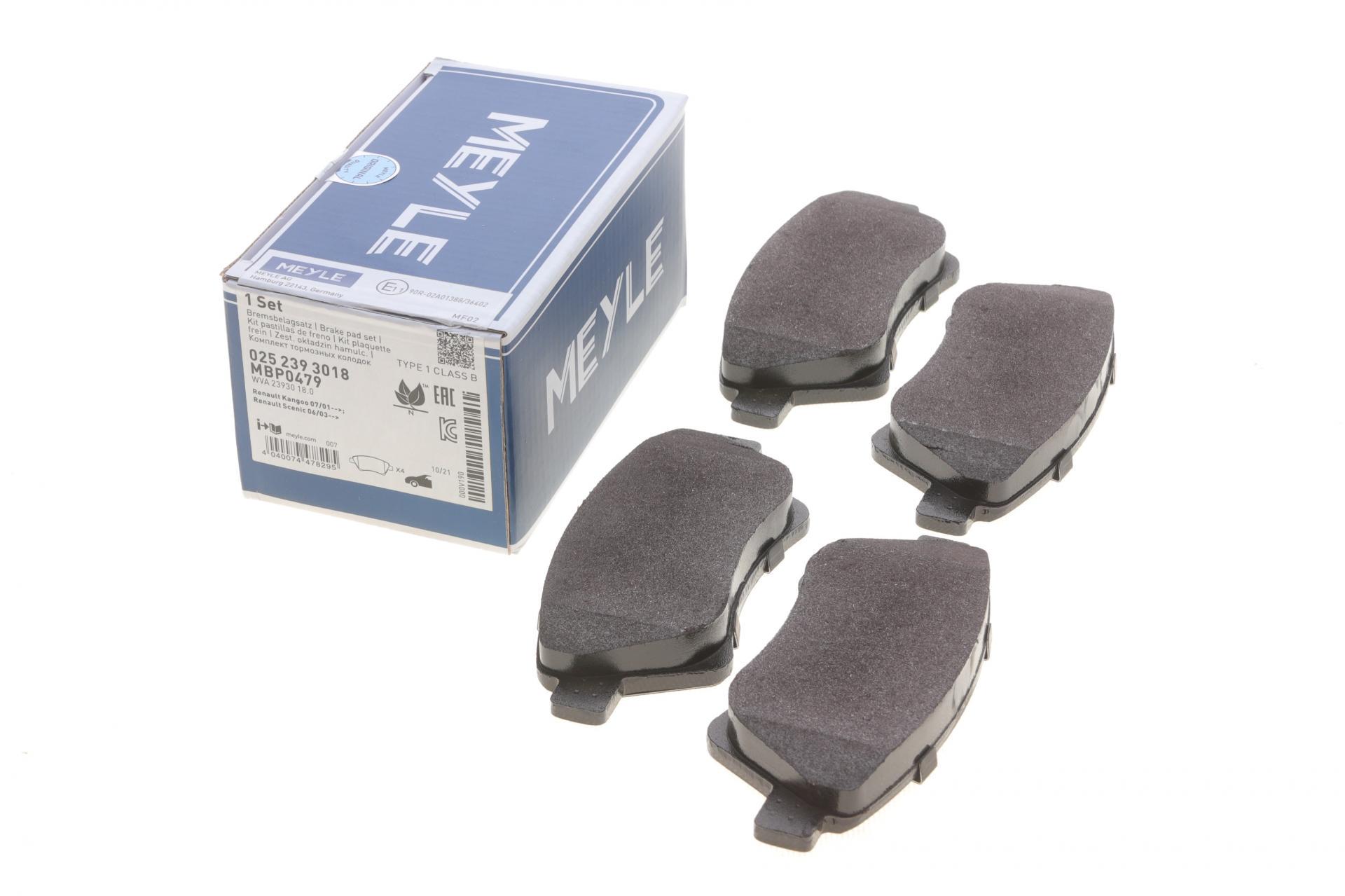 Колодки тормозные передние Meyle для Renault Kangoo 4x4 01- (025 239 3018)