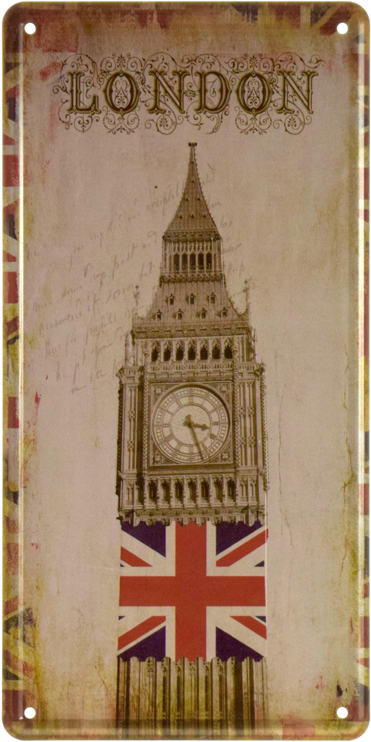 Табличка металлическая Биг Бен Лондон/Big Ben London 15x30 см