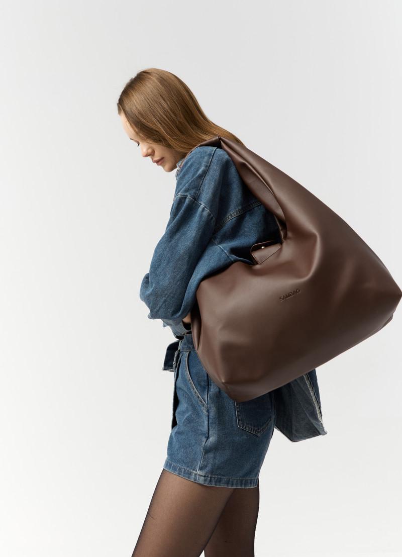 Женская сумка Sambag HOBO L 34х37х16 см Шоколадный (53300020)