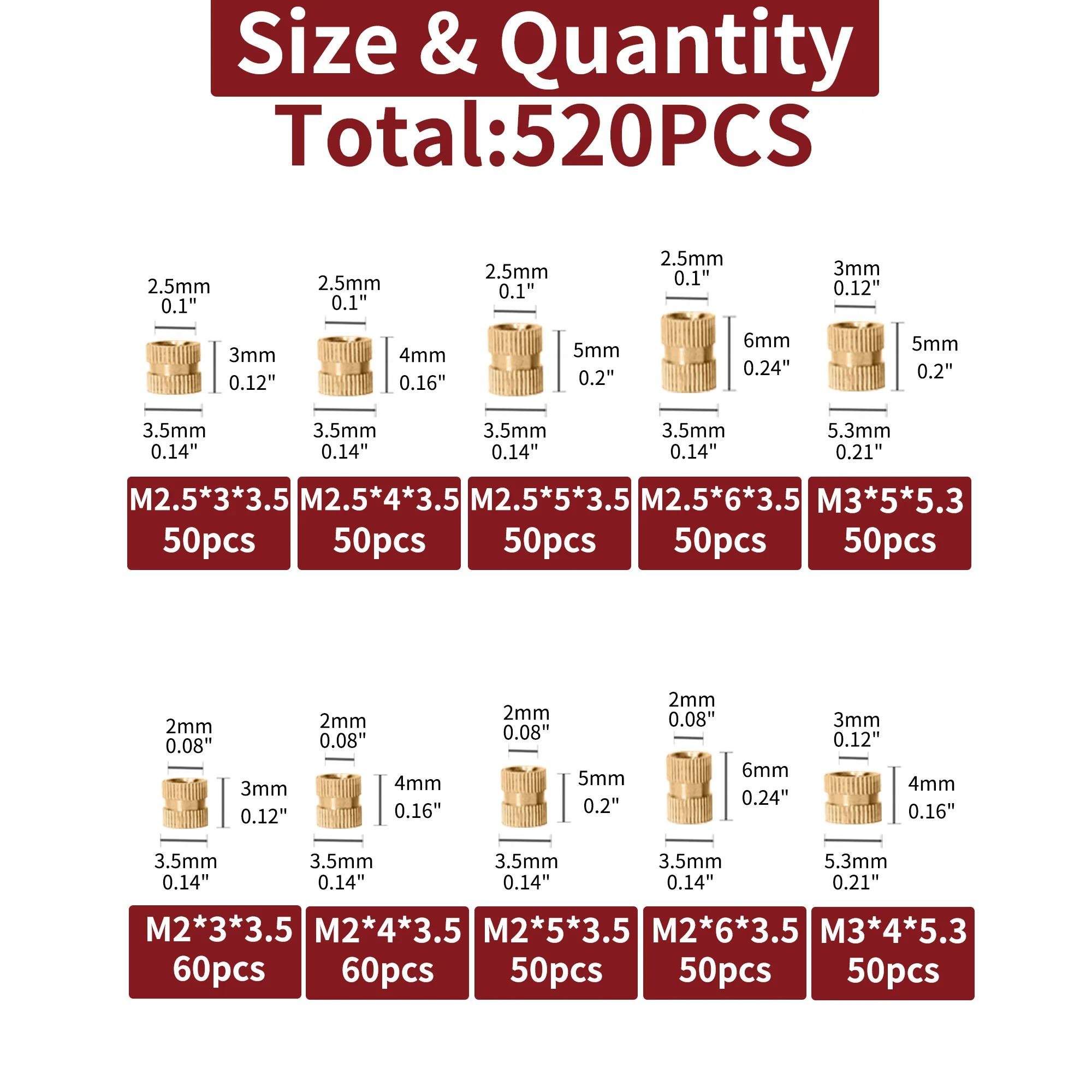 Набір гайок латунних M2 M2.5 M3 для 3D-принтера 520 шт. (202655) - фото 2 Набір гайок латунних M2 M2.5 M3 для 3D-принтера 520 шт. (202655) - фото 2