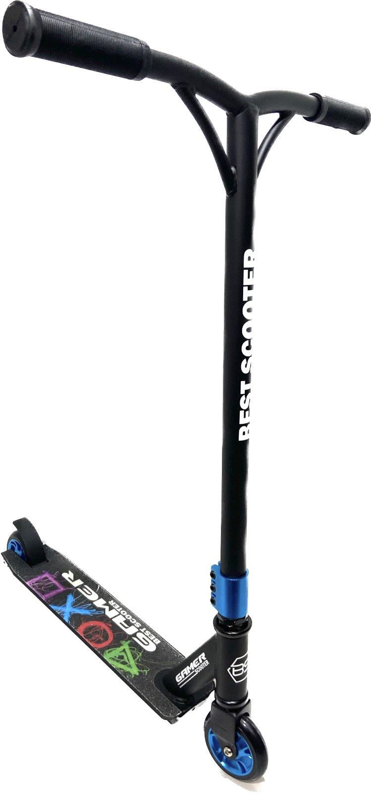 Самокат трюковый Best Scooter PU 10 см Черно-синий (BS-90277)