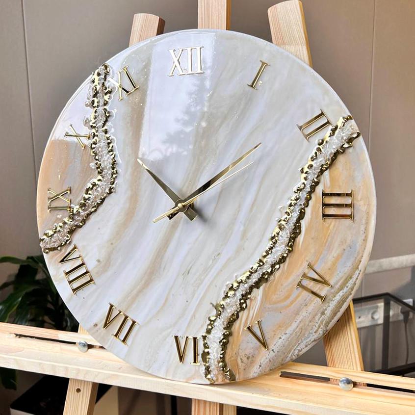 Часы настенные круглые из эпоксидной смолы EPOXY M138 90x90 см