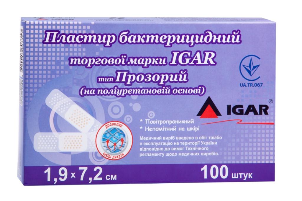 Пластир бактерицидний Igar RiverPLAST Еластик на полімерній основі 1,9х7,2 см 100 шт. (17633435)