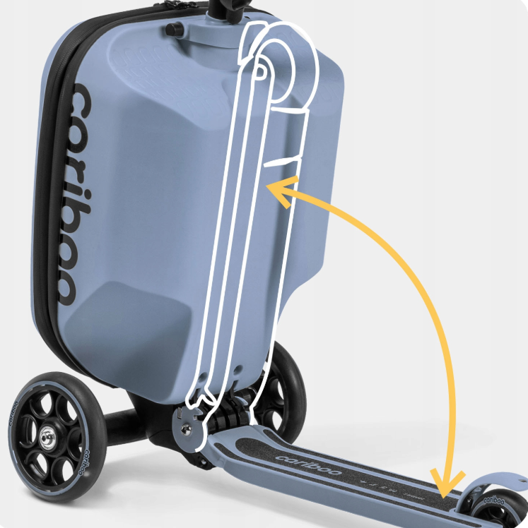 Трехколесный самокат CARIBOO iTRAVEL с детским чемоданом 2в1 Голубой (100851) - фото 8