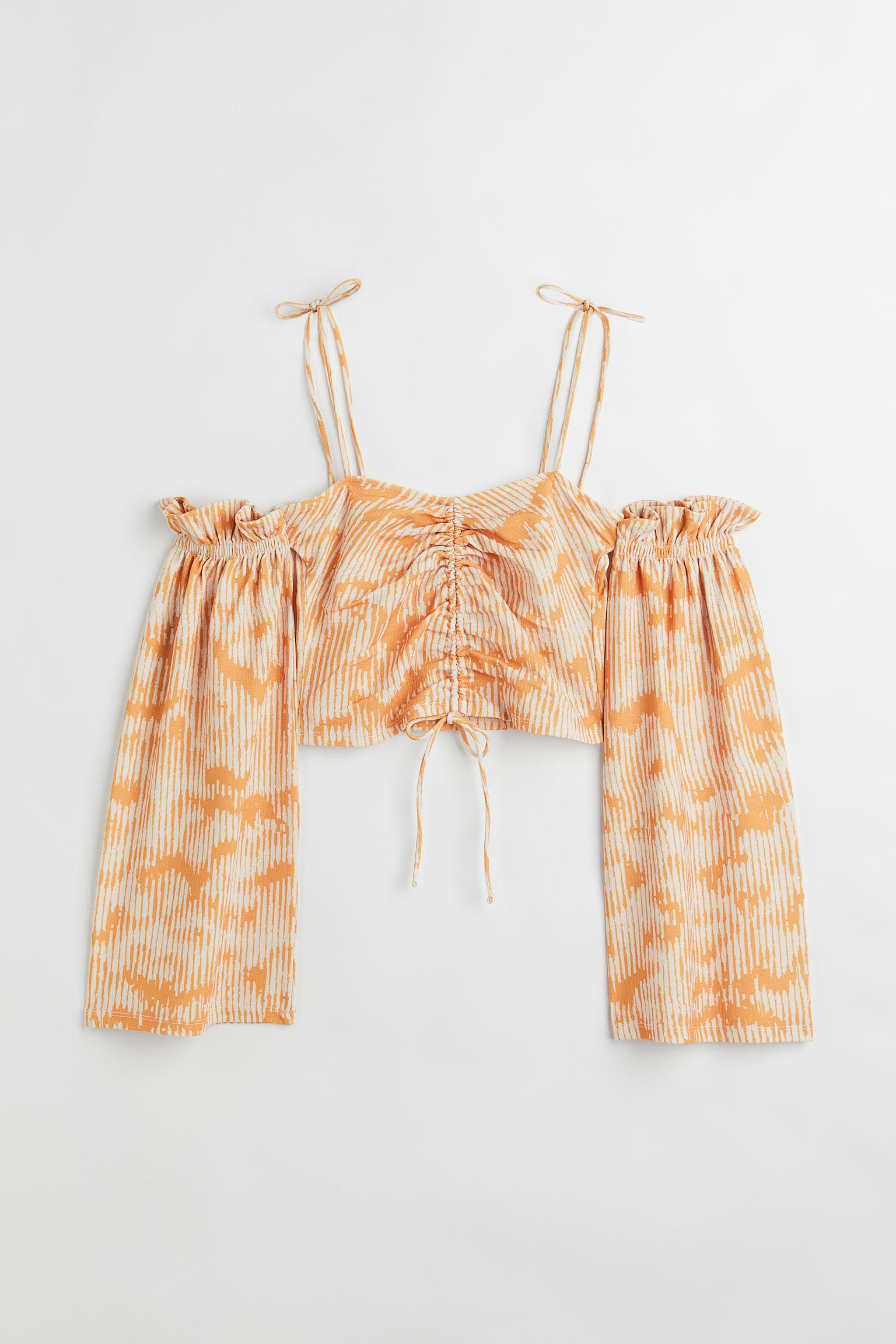 Топ H&M S Помаранчево-білий (S24061108087)