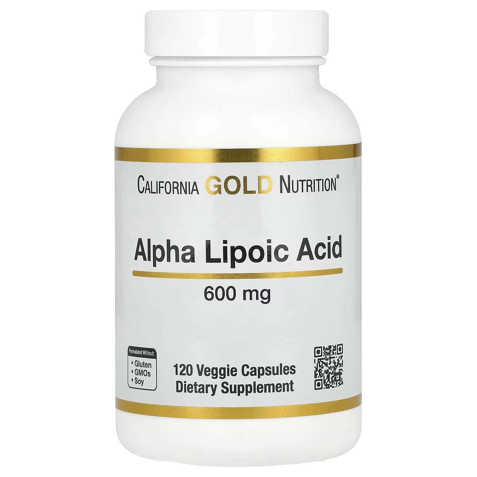 Натуральна добавка California Gold Nutrition Альфа-ліпоєва кислота 600 мг 120 вег. капс. (25055267)
