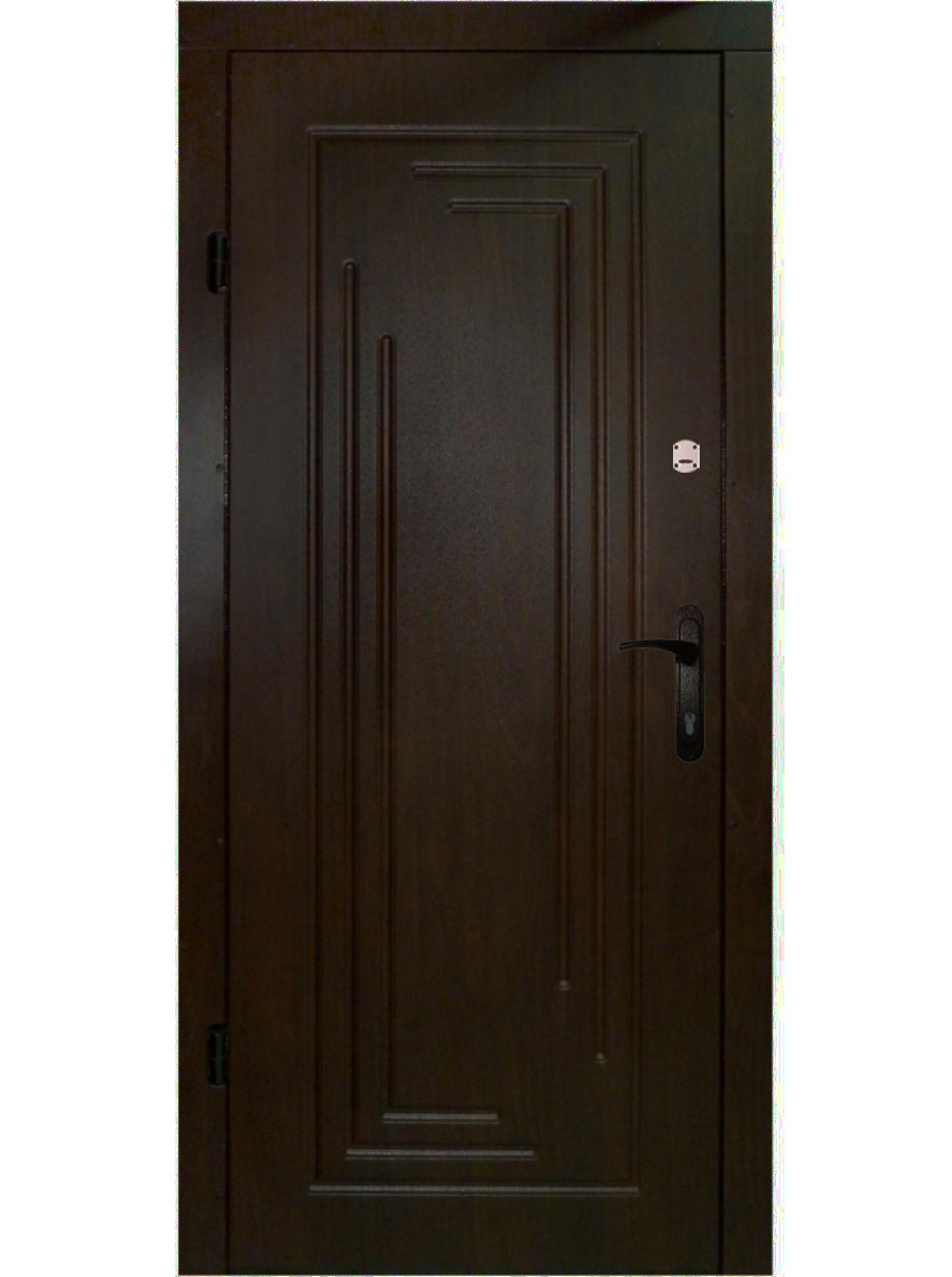 Двері вхідні і MSM Вулкан 63002 2 замки метал 1,2 мм МДФ ліві Горіх темний