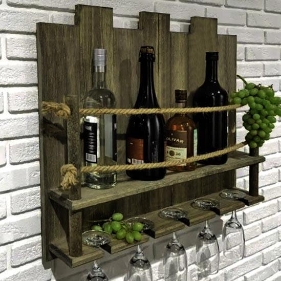 Полка для вина настенная из дерева Миосуми Морион (ПНК-016511)