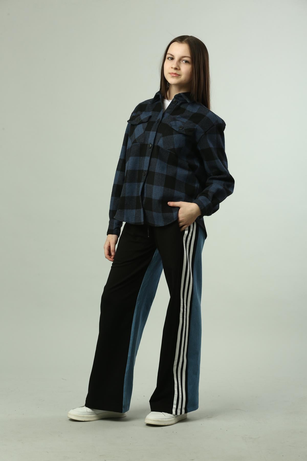 Брюки для девушки с лампасами IRmAS 1203 152 см Черно-синий