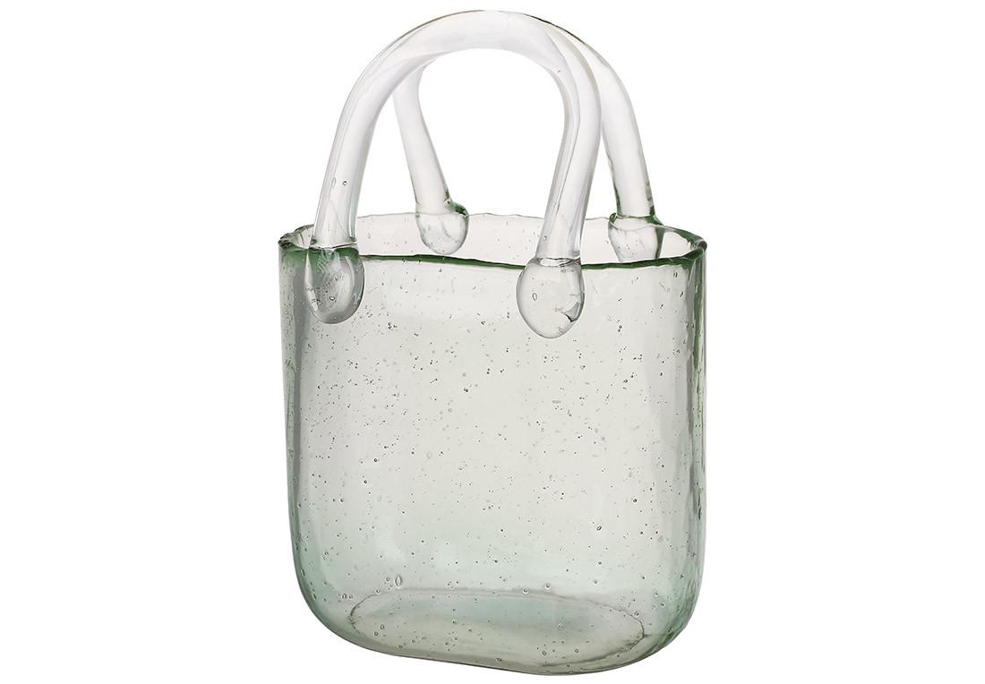 Ваза BonaDi стеклянная в форме сумочки 150х90х225 мм Зеленый (992-510)