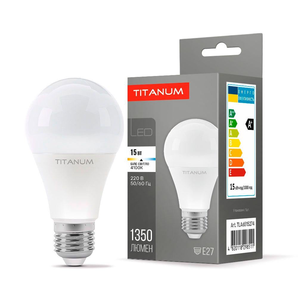 Лампа LED TITANUM A65 15W E27 4100K