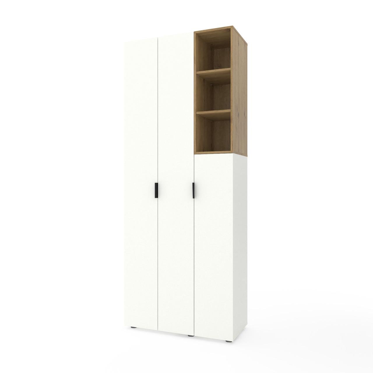 Шкаф Metkas Home A003R ЛДСП 900x420x2300 мм Белый Снег/Дуб Артизан - фото 2 Шкаф Metkas Home A003R ЛДСП 900x420x2300 мм Белый Снег/Дуб Артизан - фото 2