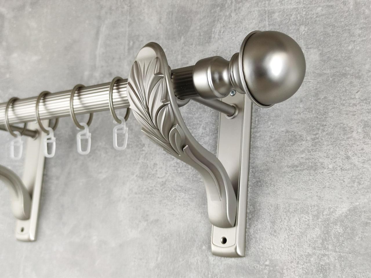 Карниз MStyle металлический для штор однорядный Бостон 25 мм рифленый 240 см Сатин (5012985)