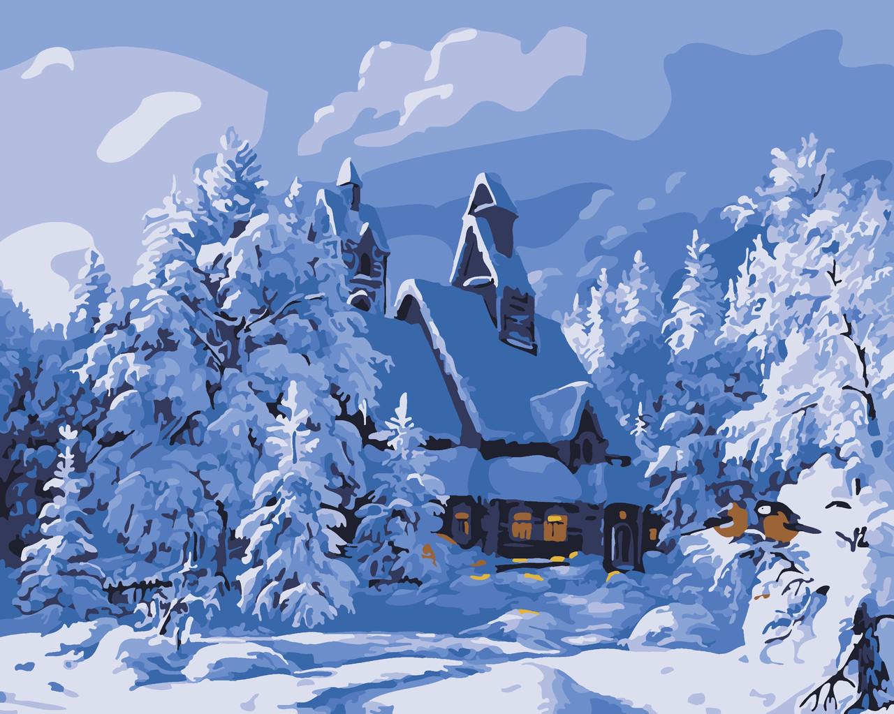 Картина за номерами Artissimo Зимовий будиночок 50x60 см (PNХ2727)