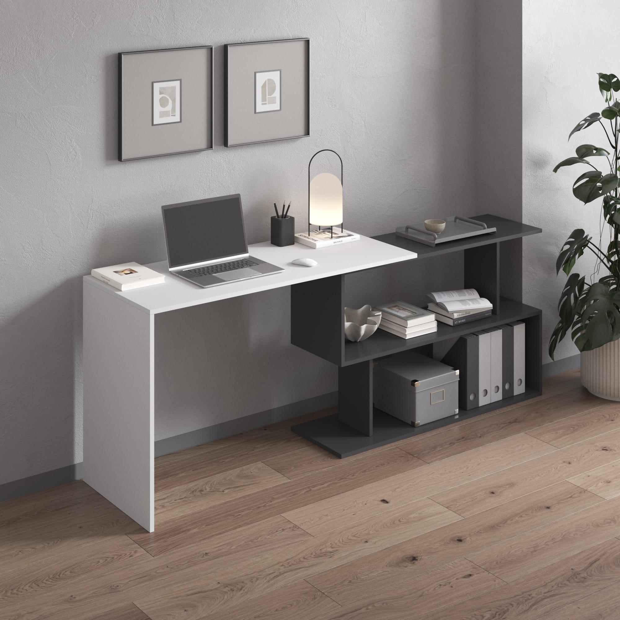 Стіл трансформер ЛДСП Білий з антрацитовим - фото 2