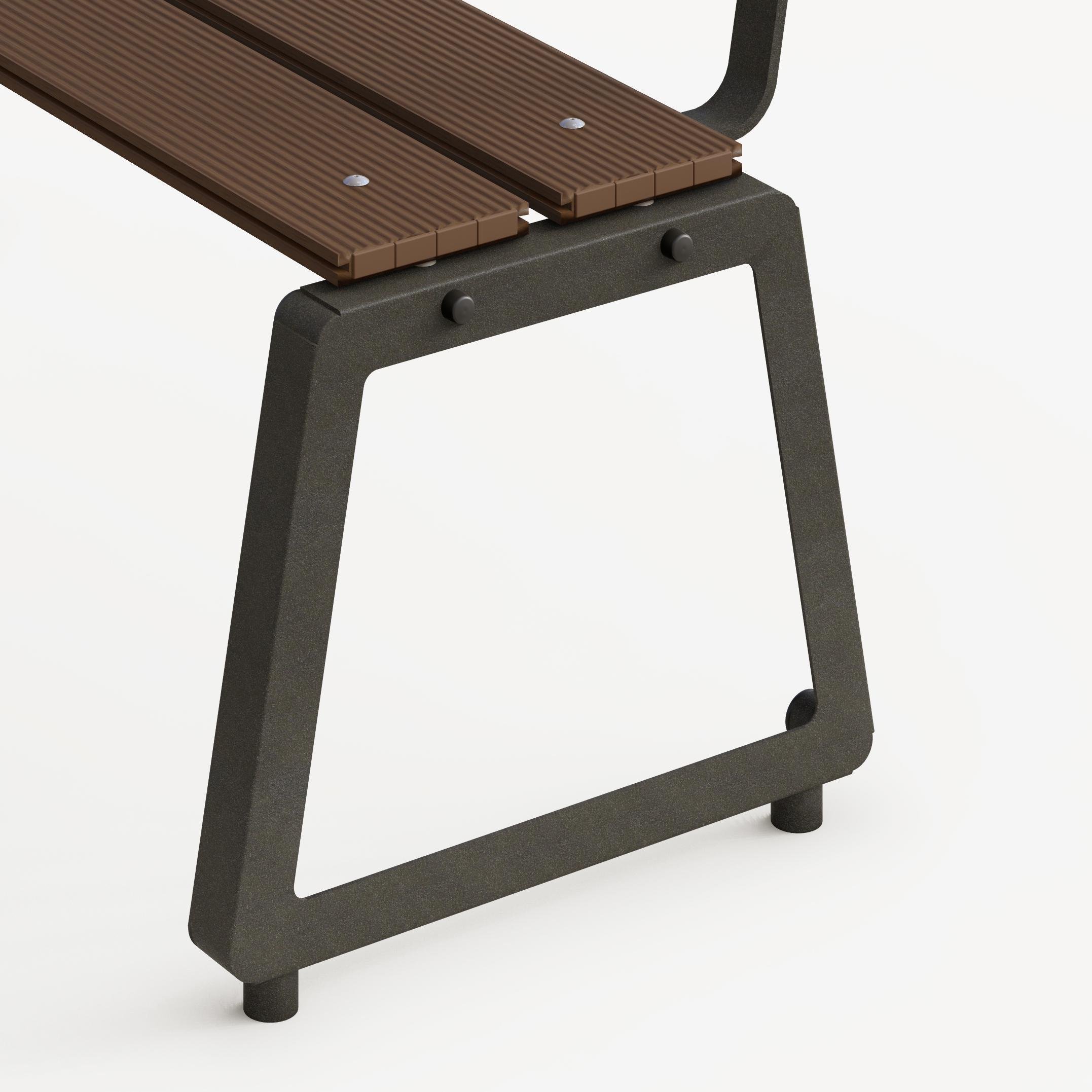 Скамейка Неборай Zorena сталь/террасная доска 1174х530х730 мм (LZr) - фото 4