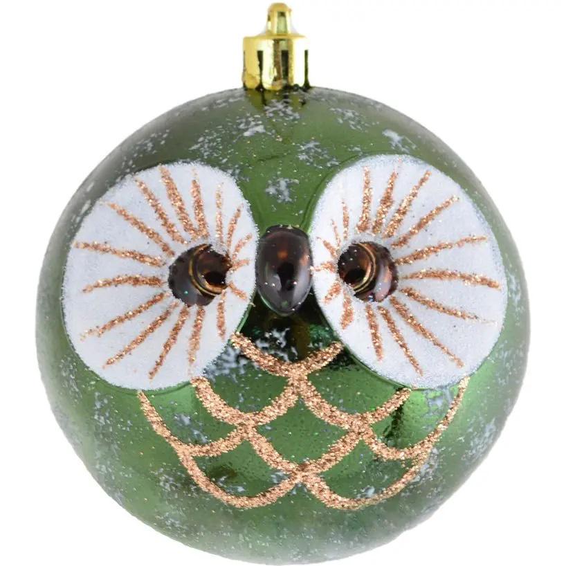 Шар новогодний Сова 8 см Зеленый (TY-5-R-461)