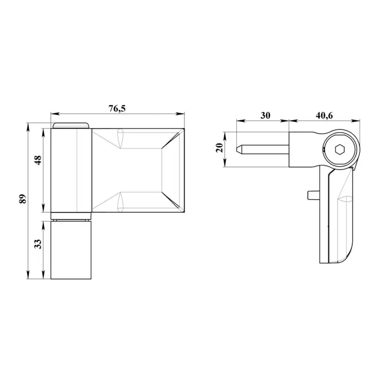 Петля накладна посилена для металопластикових балконних дверей і вікон DK Білий (DK9016) - фото 3