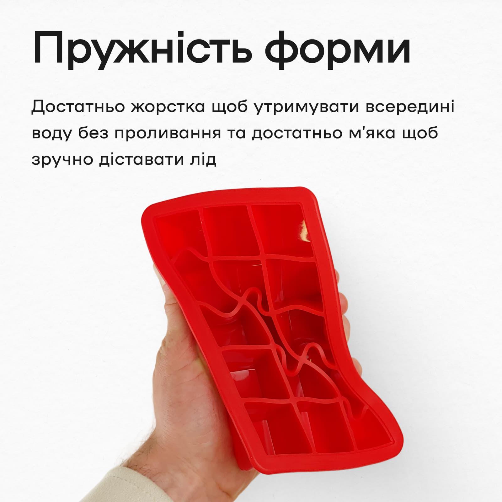 Форма для льда с крышкой Olin&Olin 15 кубиков по 33х33 мм Красный (8821-M-15-Red) - фото 9