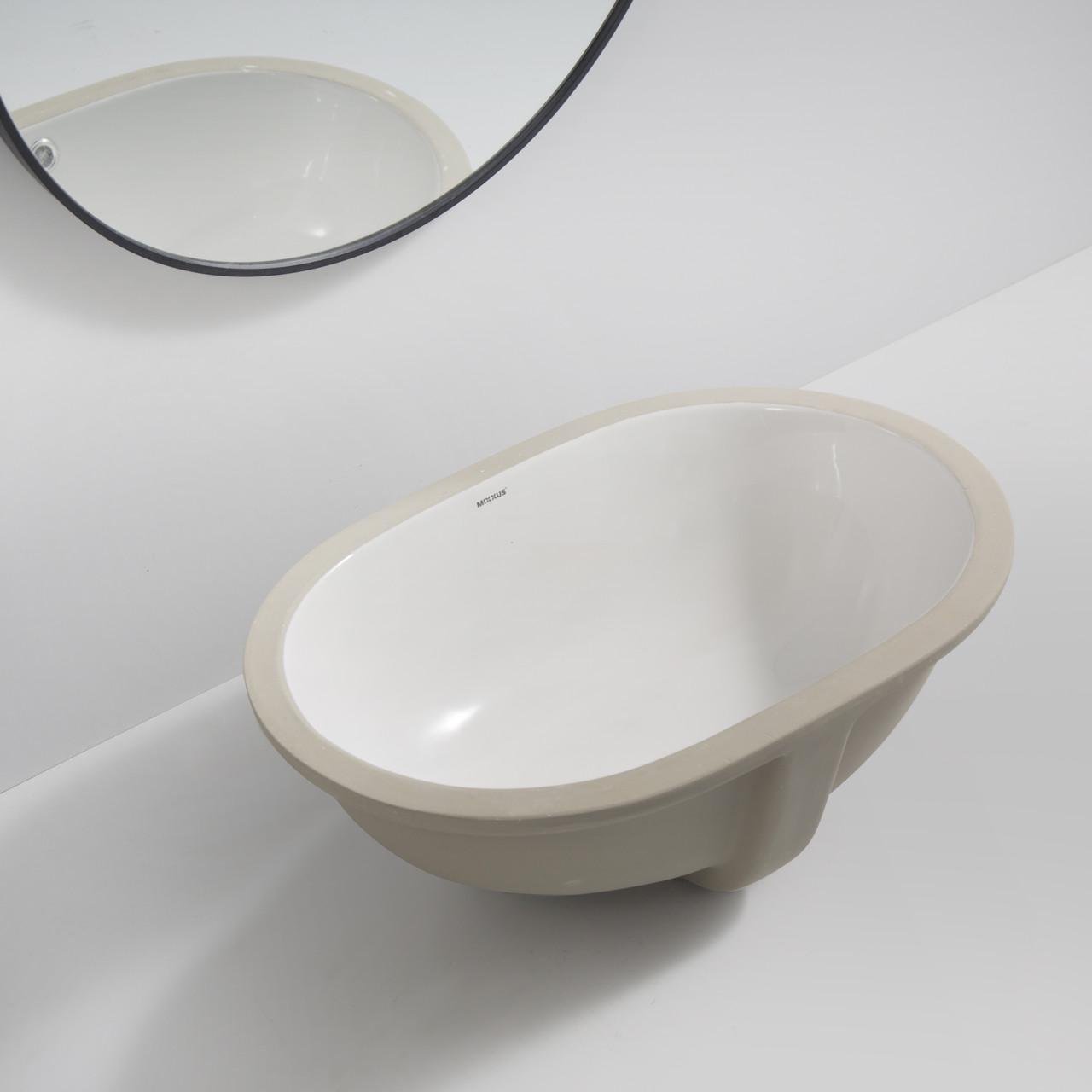 Раковина врезная под столешницу MIXXUS Premium ELLIPSE-1701 с переливом 570х385х205 мм (MP6566) - фото 3