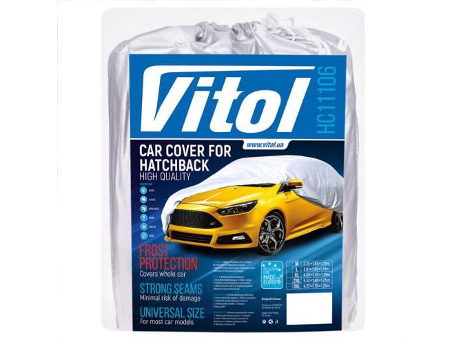 Тент на машину хэтчбек полиэстер 406x165 Vitol HC11106 XL для автомобиля