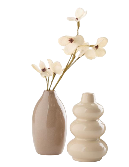 Ваза фигурная d 6 см высота 10 см 2 шт. Бежевый (2a9900ce)
