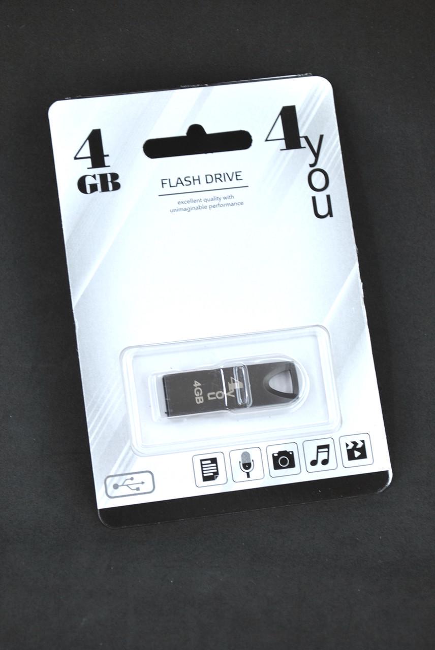 Флеш накоплювач USB 4you 4 Gb 117 metal series Black (1418343286) - фото 2