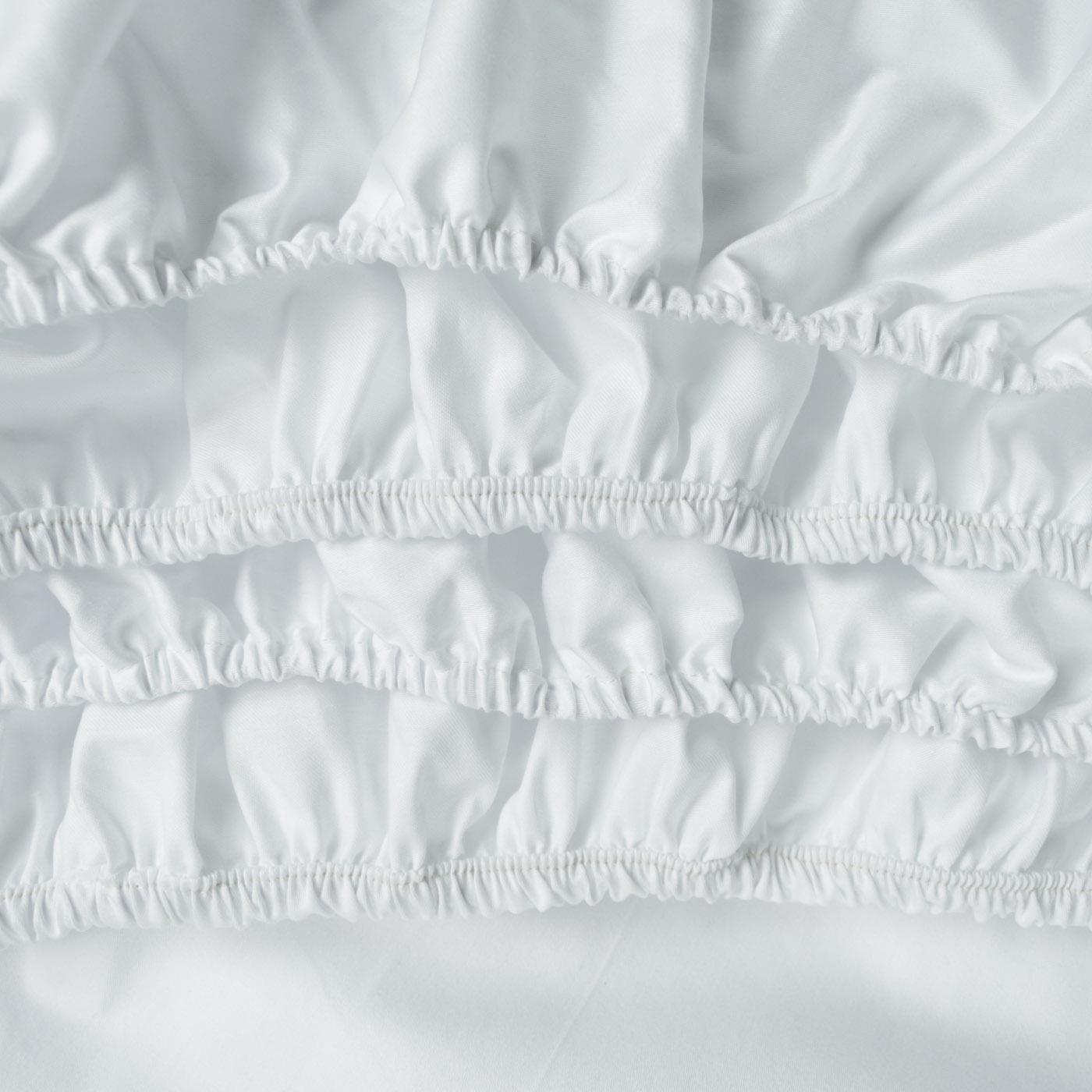 Простынь на резинке двуспальная сатин хлопок 125 г/м2 160х200х25 см Белый (chn-pnr-sa-160-25-white) - фото 5