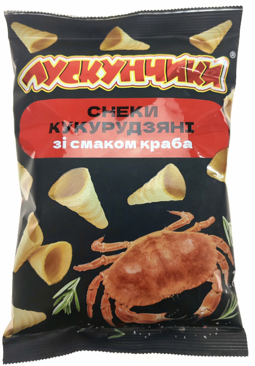 Снеки кукурудзяні Лускунчики зі смаком та ароматом краб м/у 130 г