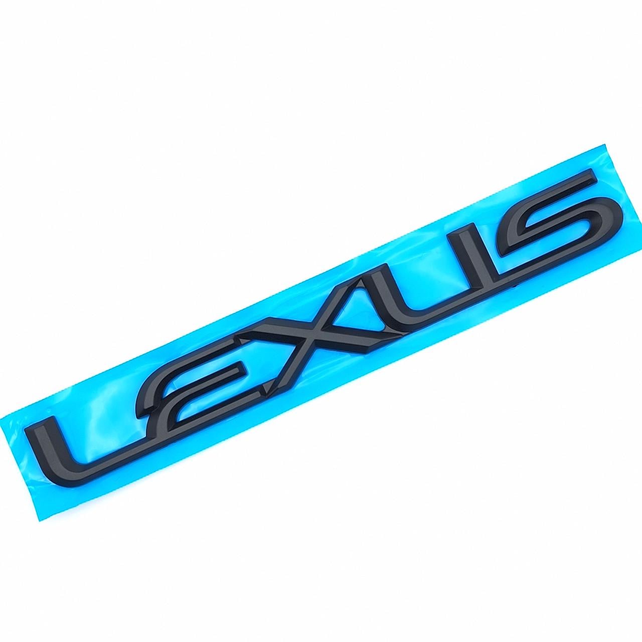 Емблема напис Lexus на багажник ABS 16,5х2 см Чорний матовий (2503593898)