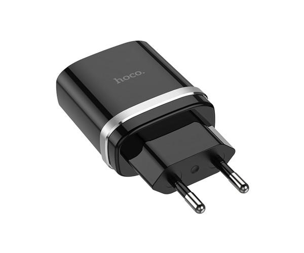 Пристрій зарядний мережевий Hoco C12Q 3,0A QC 3,0 без кабелю Чорний