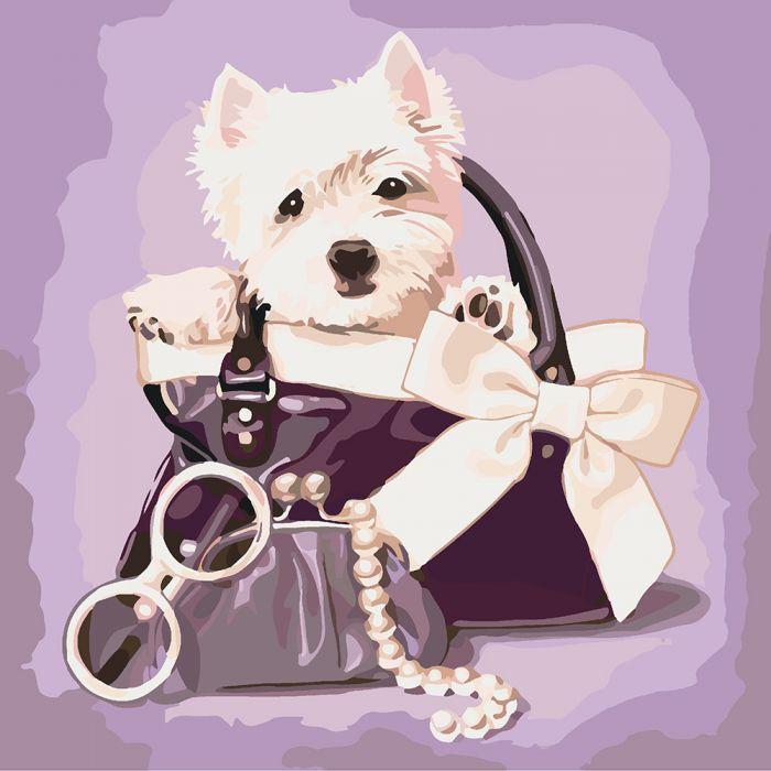 Картина по номерам Идейка "Любимый щенок" 40х40 см (KH4033)